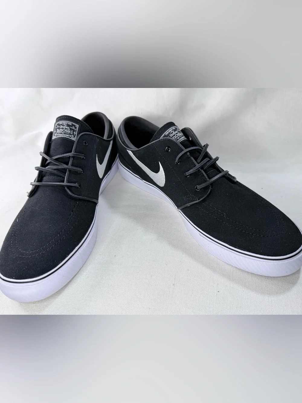 Nike SB Zoom Janoski OG+ Black and White Suede Skate Sneakers with foam and cork